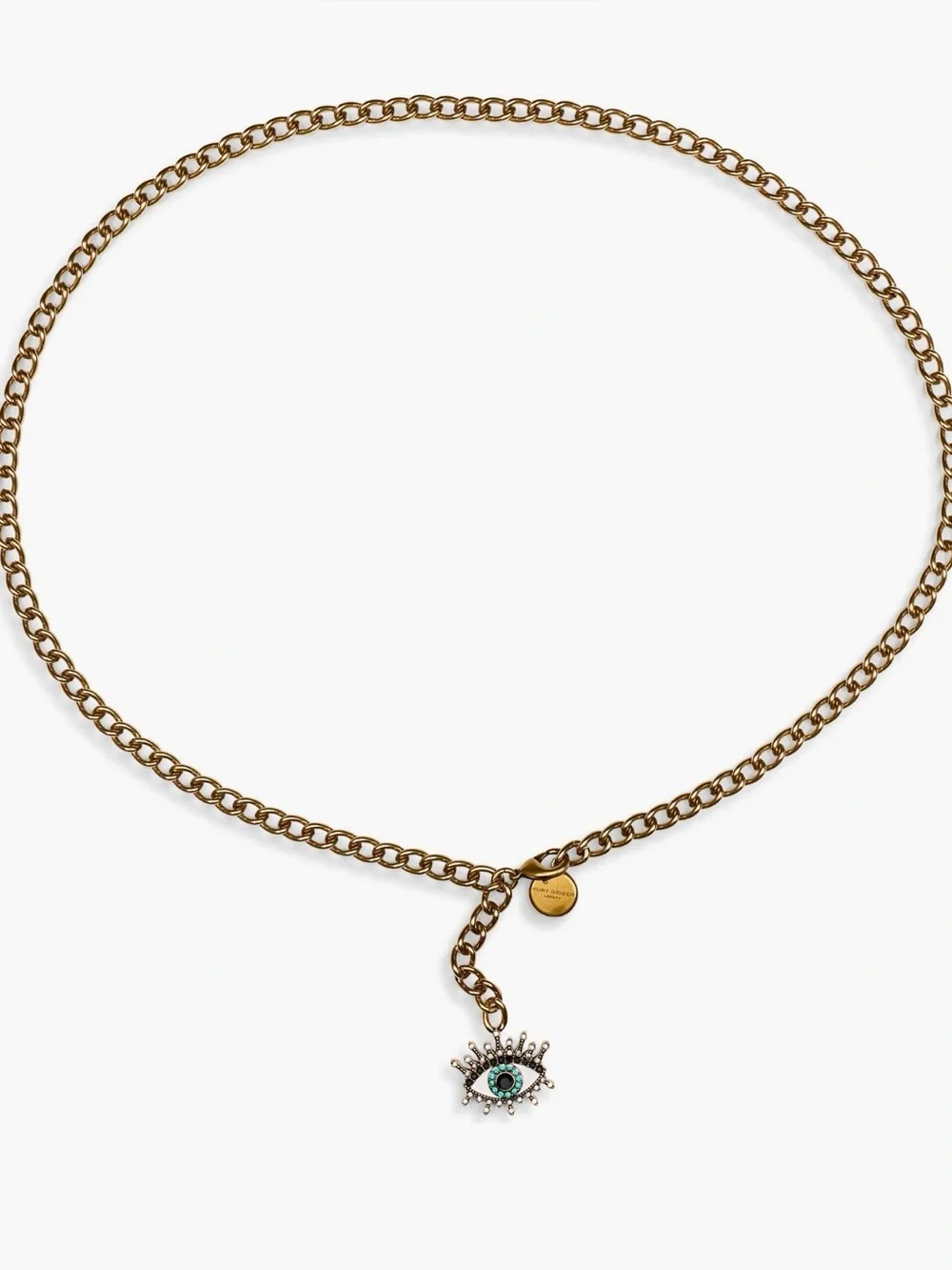 Kurt Geiger London Evil Eye Crystal Belly Chain Gold Tone NWT